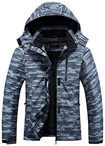 DLGJPA Women's Mountain Waterproof Ski Jacket Detachable Hood Windproof Rain Winter Warm Snow Coat