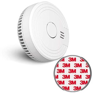 ecoey smoke detector fire alarm with photoelectric technology, fire detector with test button and low battery signal, fire alarm for bedroom and home, fj136gb, 1 pack small