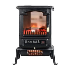 VOLTORB Electric Fireplace Heater with Remote, 22.4" Freestanding Portable Infrared Fireplace Heater Stove with 3-Sides Realistic Flame for Indoor Use, Overheating and Tip-Over Safety, 1000W/1500W