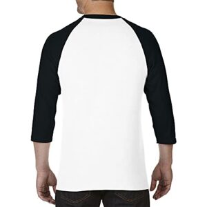 Gildan Adult Heavy Cotton 3/4 Raglan T-Shirt, Style G5700, 2-Pack, White/Black, Small