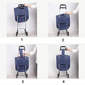 SDYL Folding Shopping Hand Cart Replacement Bag, Portable Waterproof Oxford Cloth Shopping Cart Backup Trolley Bags, Reusable Shopping Spare Bag, 563220cm