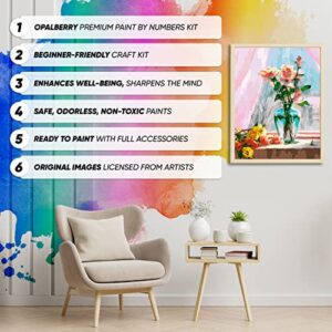 Opalberry Paint by Number for Adults Canvas 16"X20" - Adult Paint by Number Kits on Canvas - DIY Painting by Numbers for Adults - Number Painting for Adults - Paint by Numbers Ocean Flower