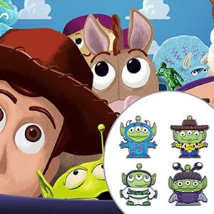 Toy Story Brooch Buzz Lightyear Woody Enamel Lapel Pin Alien Themed Brooch for Children Women Clothing Backpack Hats Bags(alien)