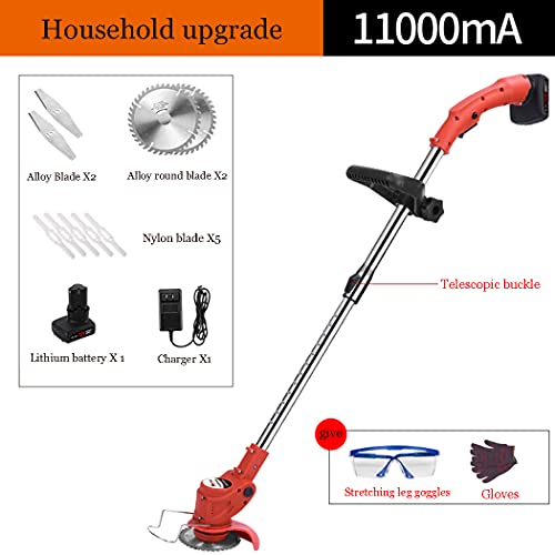 Portable Electric Cordless String Grass Trimmers,Handheld Lawn Edger Mini-Mower Height Adjustable Garden Brush Cutter Kit Rechargeable Battery and Charger Included