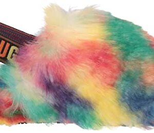 UGG All Gender Adult Fluff Yeah Pride Slipper, Rainbow, Women's Size 5 / Men's Size 3