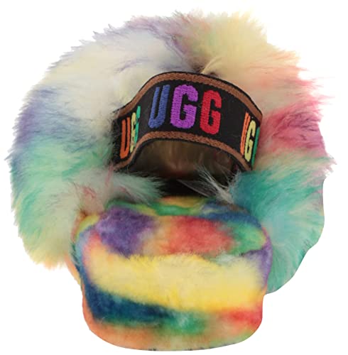 UGG All Gender Adult Fluff Yeah Pride Slipper, Rainbow, Women's Size 5 / Men's Size 3