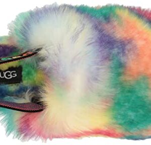 UGG All Gender Adult Fluff Yeah Pride Slipper, Rainbow, Women's Size 5 / Men's Size 3