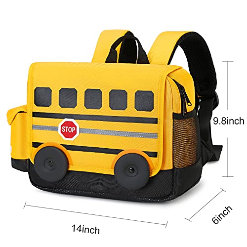 Kids Backpack for Boys Girls Preschool Bookbags 3D Cartoon Daycare Toddler Bags Medium Yellow