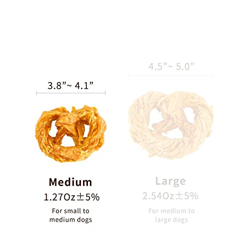 AFreschi Turkey Tendon for Dogs, 2 Pretzel in a Pack and 2 Bone in a Pack, Ingredient Sourced from USA, Alternative to Rawhide, Premium All-Natural, Hypoallergenic, Dog Chew Treat, Easy to Digest