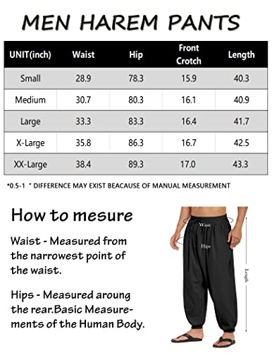 COOFANDY Men's Cotton Linen Pants Wide Leg Pants Baggy Harem Pants Beach Trousers Sky Blue