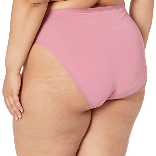 Amazon Essentials Women's High Cut Underwear (Available in Plus Size), Pack of 6, Mauve/Blush/Dark Khaki Green, Large