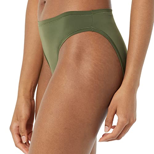 Amazon Essentials Women's High Cut Underwear (Available in Plus Size), Pack of 6, Mauve/Blush/Dark Khaki Green, Large