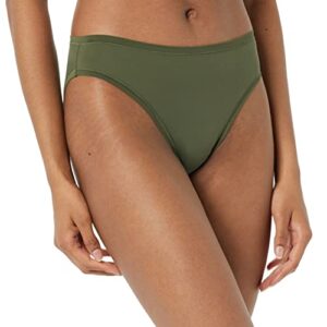 Amazon Essentials Women's High Cut Underwear (Available in Plus Size), Pack of 6, Mauve/Blush/Dark Khaki Green, Large