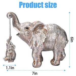 ZJ Whoest Elephant Statue. Elephant Decor Brings Good Luck, Health, Strength. Elephant Gifts for Women, Mom Gifts. Decorations Applicable Home, Office, Bookshelf TV Stand, Shelf, Living Room - Silver