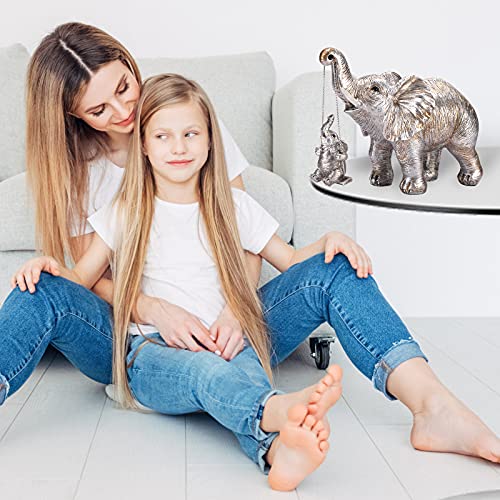 ZJ Whoest Elephant Statue. Elephant Decor Brings Good Luck, Health, Strength. Elephant Gifts for Women, Mom Gifts. Decorations Applicable Home, Office, Bookshelf TV Stand, Shelf, Living Room - Silver