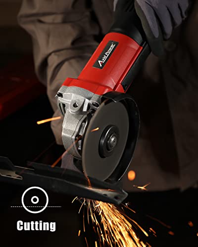 AVID POWER Angle Grinder with Paddle Switch, 8 Amp Metal Grinder with 4-1/2 Inch Grinding Wheel 12000 RPM Electric Angle Grinder Tool with Adjustable Side Handle