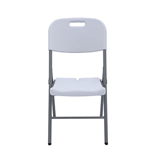 LAKHOW 53d Folding Chair, 4-Piece White Plastic Chair, Stackable Indoor and Outdoor Chairs, for Wedding Backyard Activities, Conference Room Festivals （(4 Pack)