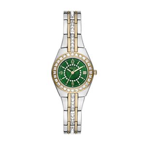 relic by fossil women's quartz watch with alloy strap, two-tone, 12 (model: zr12652), green