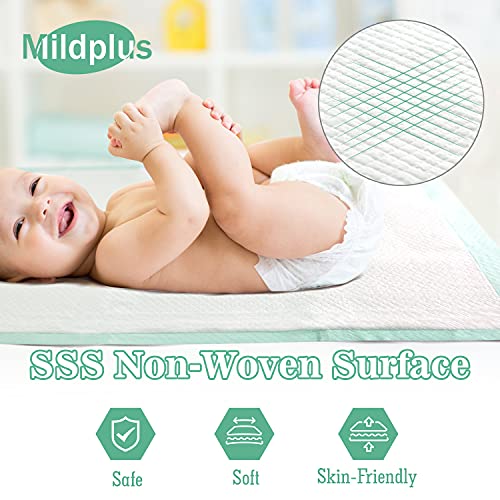 MILDPLUS Disposable Underpads with Adhesive Tapes 23'' X 36'' Chucks Pads Heavy Absorbency Incontinence Pads, Waterproof Pee Pads, Thicker Chux Pads for Unisex Adult, Kids and Pet (40 Count)