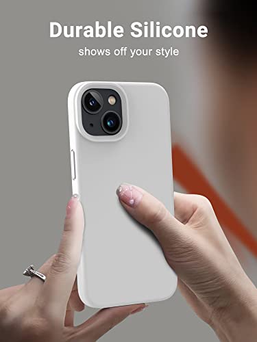 OTOFLY Designed for iPhone 13 Case, Silicone Shockproof Slim Thin Phone Case for iPhone 13 6.1 inch (White)