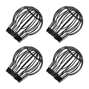 ultechnovo rooftop drain cover roof line cap 4pcs down pipe gutter balloon guard expandable filter strainer stops blockage from leaves and debris (black) anti blocking strainer downspout filter
