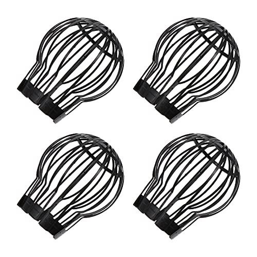 ULTECHNOVO Rooftop Drain Cover Roof Line Cap 4pcs Down Pipe Gutter Balloon Guard Expandable Filter Strainer Stops Blockage from Leaves and Debris (Black) Anti Blocking Strainer Downspout Filter