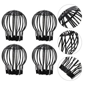 ULTECHNOVO Rooftop Drain Cover Roof Line Cap 4pcs Down Pipe Gutter Balloon Guard Expandable Filter Strainer Stops Blockage from Leaves and Debris (Black) Anti Blocking Strainer Downspout Filter