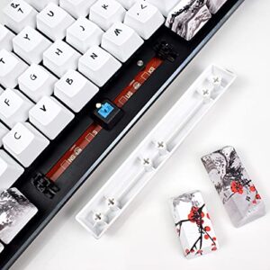 MOLGRIA Keycaps 71 Set for Gaming Mechanical Keyboard, Custom PBT OEM Profile Key caps Japanese Style with Keycap Puller for Cherry MX 71/61 60 Percent Keyboard(Plum Blossom)