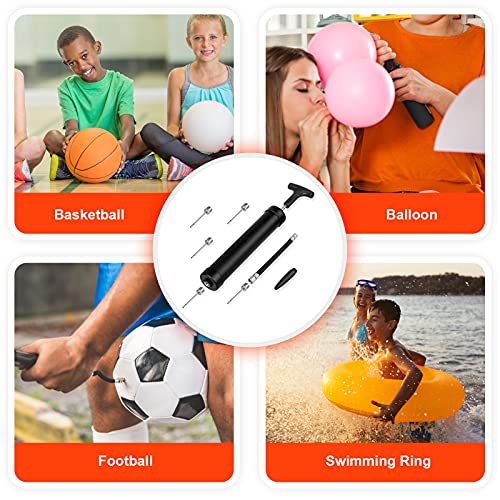 Portable 10 inches Ball Pump Kit, Balloon Pump, Basketball Pump Air Pump with 5 Needles,1 Nozzle & Extension Hose for Soccer Football Volleyball Water Polo Rugby Exercise Sports Ball