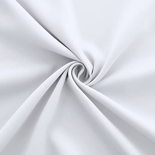 KOUFALL White Short Curtains for Small Bathroom Window Bedroom Room Darkening Half Blackout Grommet Kitchen Cafe Curtains 45 Inch Length