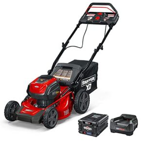 snapper xd 82v max step sense cordless electric 19-inch lawn mower kit with (2) 2.0 batteries and (1) rapid charger (renewed)