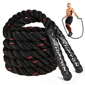 hpygn weighted heavy skipping/ jump rope 9.2ft 2.8lb for fitness, exercise, boxing gym training, home workout, improve strength and building muscle, total body workout equipment for men