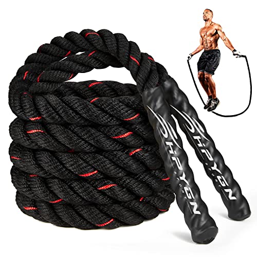 HPYGN Weighted Heavy Skipping/ Jump Rope 9.2ft 2.8LB for fitness, Exercise, boxing Gym Training, Home Workout, Improve Strength and Building Muscle, Total Body Workout Equipment for Men