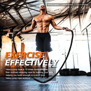 HPYGN Weighted Heavy Skipping/ Jump Rope 9.2ft 2.8LB for fitness, Exercise, boxing Gym Training, Home Workout, Improve Strength and Building Muscle, Total Body Workout Equipment for Men