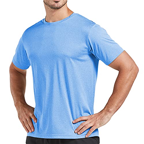 5 Pack Men's Dry Fit T Shirts, Athletic Running Gym Workout Short Sleeve Tee Shirts for Men (X-Large, Set 4)