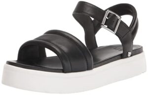 ugg women's zayne ankle strap sandal, black white, 8
