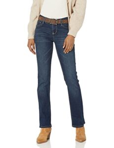 wallflower women's legendary slim bootcut mid-rise belted insta stretch juniors jeans (standard and plus), eden, 11