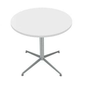 senglida white dining table round small office table conference table coffee meeting table w/stainless steel x-shaped pedestal for office boardroom kitchen living room 31.5 inch