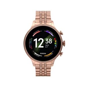 Fossil Women's GEN 6 Touchscreen Smartwatch with Speaker, Heart Rate, NFC, and Smartphone Notifications, Rose Gold, Bracelet