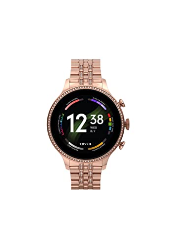 Fossil Women's GEN 6 Touchscreen Smartwatch with Speaker, Heart Rate, NFC, and Smartphone Notifications, Rose Gold, Bracelet