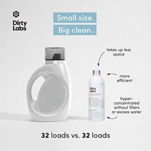 Dirty Labs | Scent Free | Bio-Liquid Laundry Detergent | 32 Loads (8.6 fl oz) | Hyper-Concentrated | High Efficiency & Standard Machine Washing | Nontoxic, Biodegradable | Stain & Odor Removal