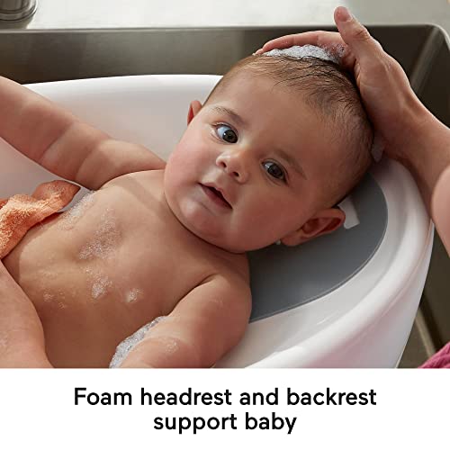 Fisher-Price Baby To Toddler Bath Simple Support Tub with Built-In Foam Head-And-Backrest For Newborns