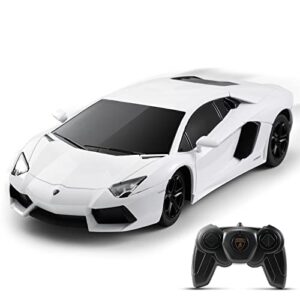 sainsmart jr. x rastar remote control car, 1:24 scale aventador coupe race toy car, rc hobby model vehicle for boys, girls and adults, white