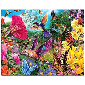 paint by number birds, natural scenery adults painting by numbers, butterfly and flowers diy paint by number kit for adults kids students beginner, oil painting arts wall decoration 16x20 inch
