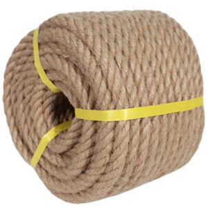 twisted manila rope (3/4 in x 100 ft) jute rope natural hemp rope for crafting, swing bed, railing, docks