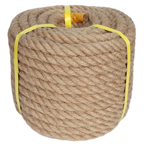 Twisted Manila Rope (3/4 in x 100 ft) Jute Rope Natural Hemp Rope for Crafting, Swing Bed, Railing, Docks