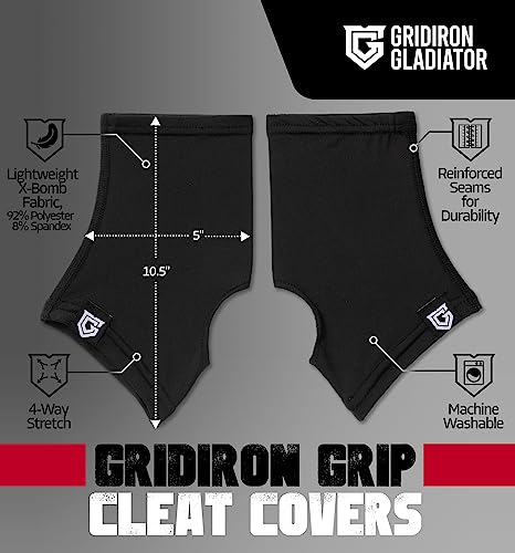 Gridiron Gladiator Cleat Covers - Football Spats - Football Cleat Socks - Cleat Spats for Soccer, Baseball & Softball