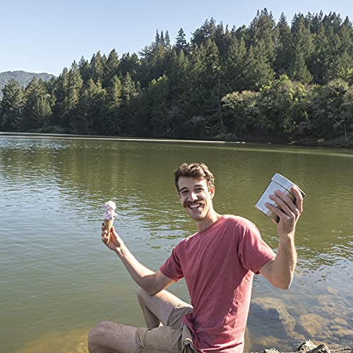 The Ice Cream Canteen Vacuum Insulated Ice Cream Pint Cooler Keeps Ice Cream Frozen for hours enjoy ice cream anywhere (Stainless Steel)