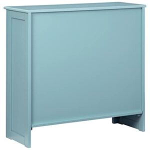 Signature Design by Ashley Nalinwood Modern Accent Cabinet with Lattice Doors, Teal Blue