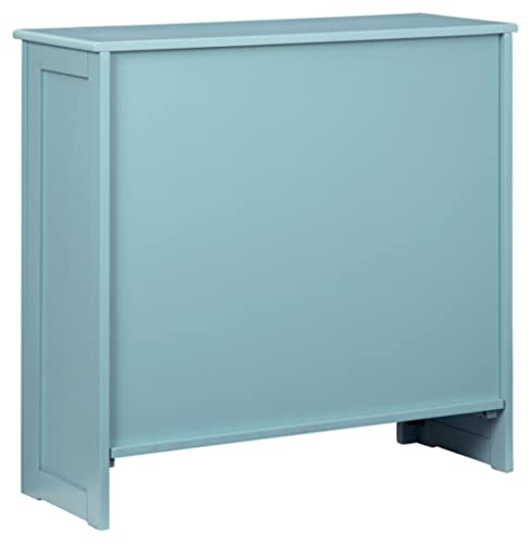 Signature Design by Ashley Nalinwood Modern Accent Cabinet with Lattice Doors, Teal Blue